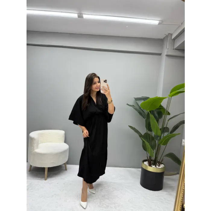 Waist Kruvaze Yaka Elbise