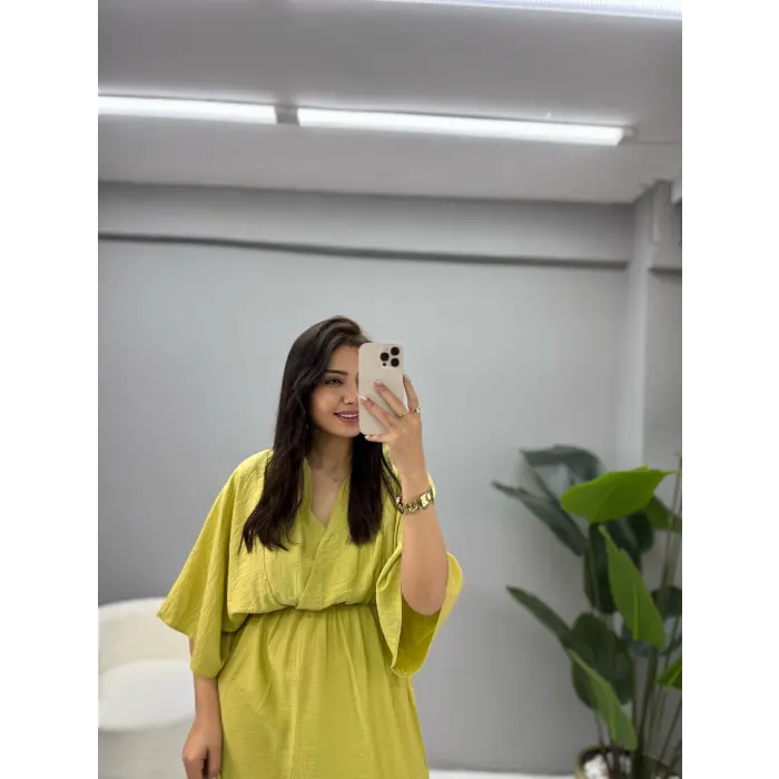 Waist Kruvaze Yaka Elbise