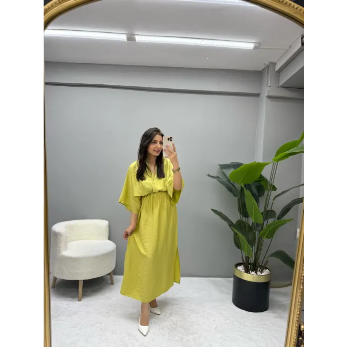 Waist Kruvaze Yaka Elbise