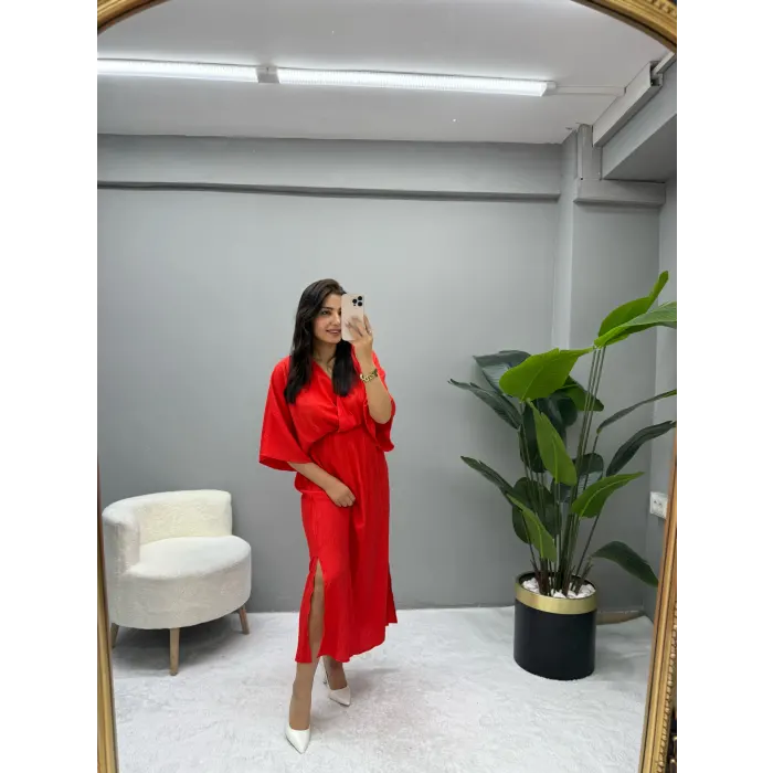 Waist Kruvaze Yaka Elbise