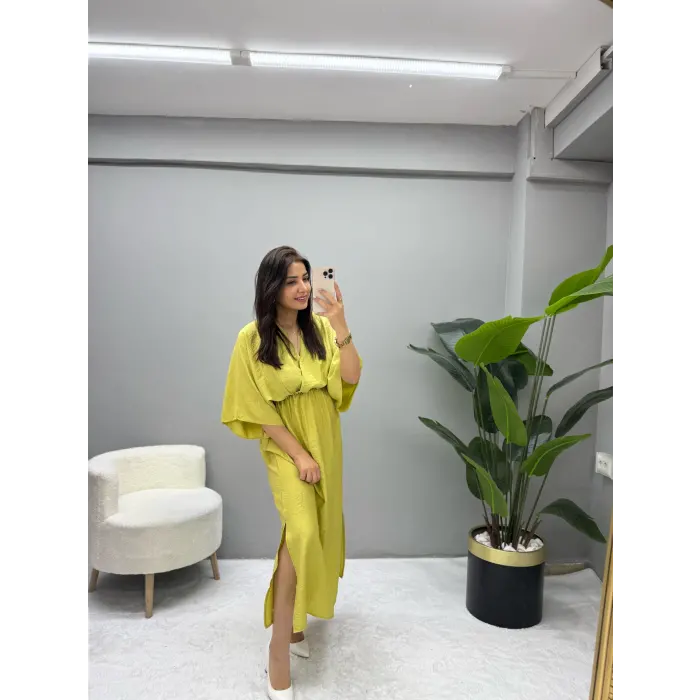 Waist Kruvaze Yaka Elbise