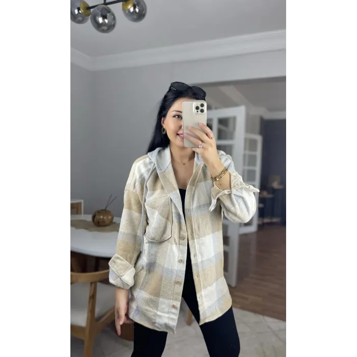 Warrix Ekose Kapüşonlu Gömlek