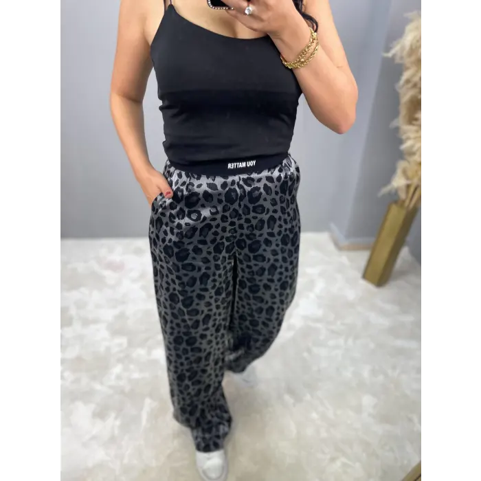 You Matter Saten Leopar Pantolon