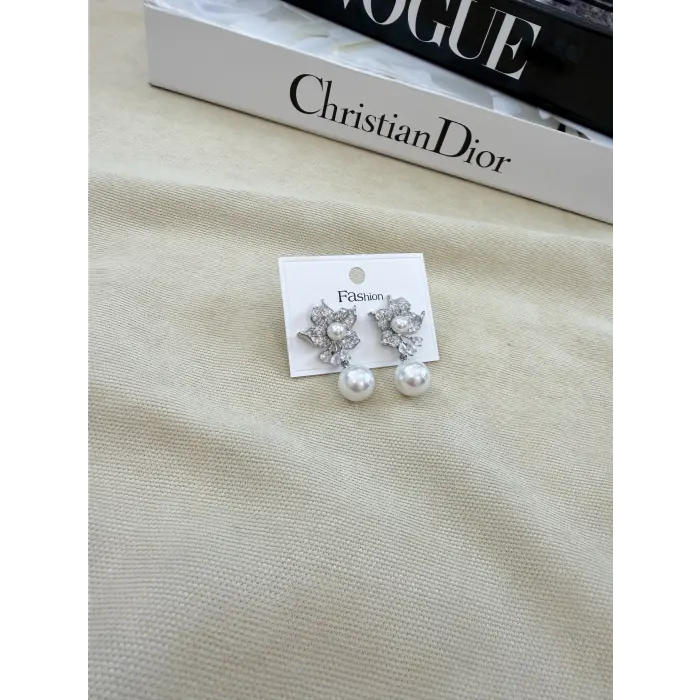 Zra Model İnci Taşlı Küpe