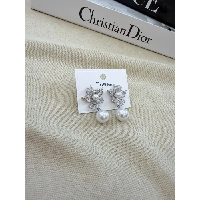 Zra Model İnci Taşlı Küpe