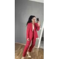Yolant Kolları Tüylü Blazer Takım