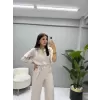 Tensel Kumaş Bel Kuşak Detaylı İkili Takım