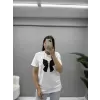 Fiyonk İnci Taş Detaylı T-Shirt