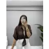 Tensel Kumaş Taşlı Kısa Kol Gömlek