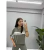 Şeritli Paça Fermuarlı Pike Modal Takım
