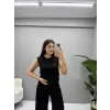 Mariko Parlak Kumaş Yelek Pantolon Takım