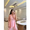 Keten Toka Detaylı Yelek Pantolon Takım