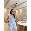 Pul Detaylı Yelek Pantolon Takım