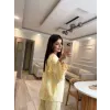 Keten Bağlamalı Gömlek Pantolon Takım