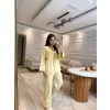 Keten Bağlamalı Gömlek Pantolon Takım