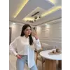 Tensel Kumaş Taşlı Uzun Kol Gömlek