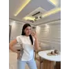 Modal Triko Garnili Vatkalı Bluz