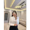 Düğmeli Drapeli Bluz