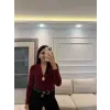 V Yaka Damla Aksesuar Bluz