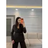 Gül Detaylı Blazer Ceket Pantolon Takım