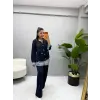 Gömlek Garnili Modal İkili Takım