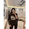 Boston Kapüşonlu Üç İplik Sweatshirt