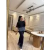 Çizgili Gömlek Garnili Modal Takım