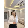 Düğmeli Drapeli Bluz