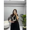 Frozen Gömlek Detaylı Desenli Elbise