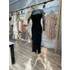 Jovanx Tül Detaylı Ottoman Kumaş Elbise