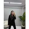 Tasarım Zımba Detaylı Kol Katlamalı Blazer Ceket