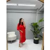 Waist Kruvaze Yaka Elbise