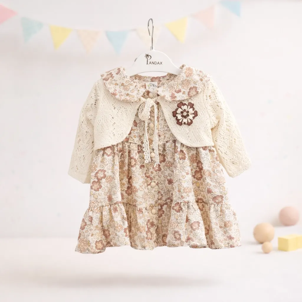 Bolerolu Çiçekli Elbise 9/24 Ay