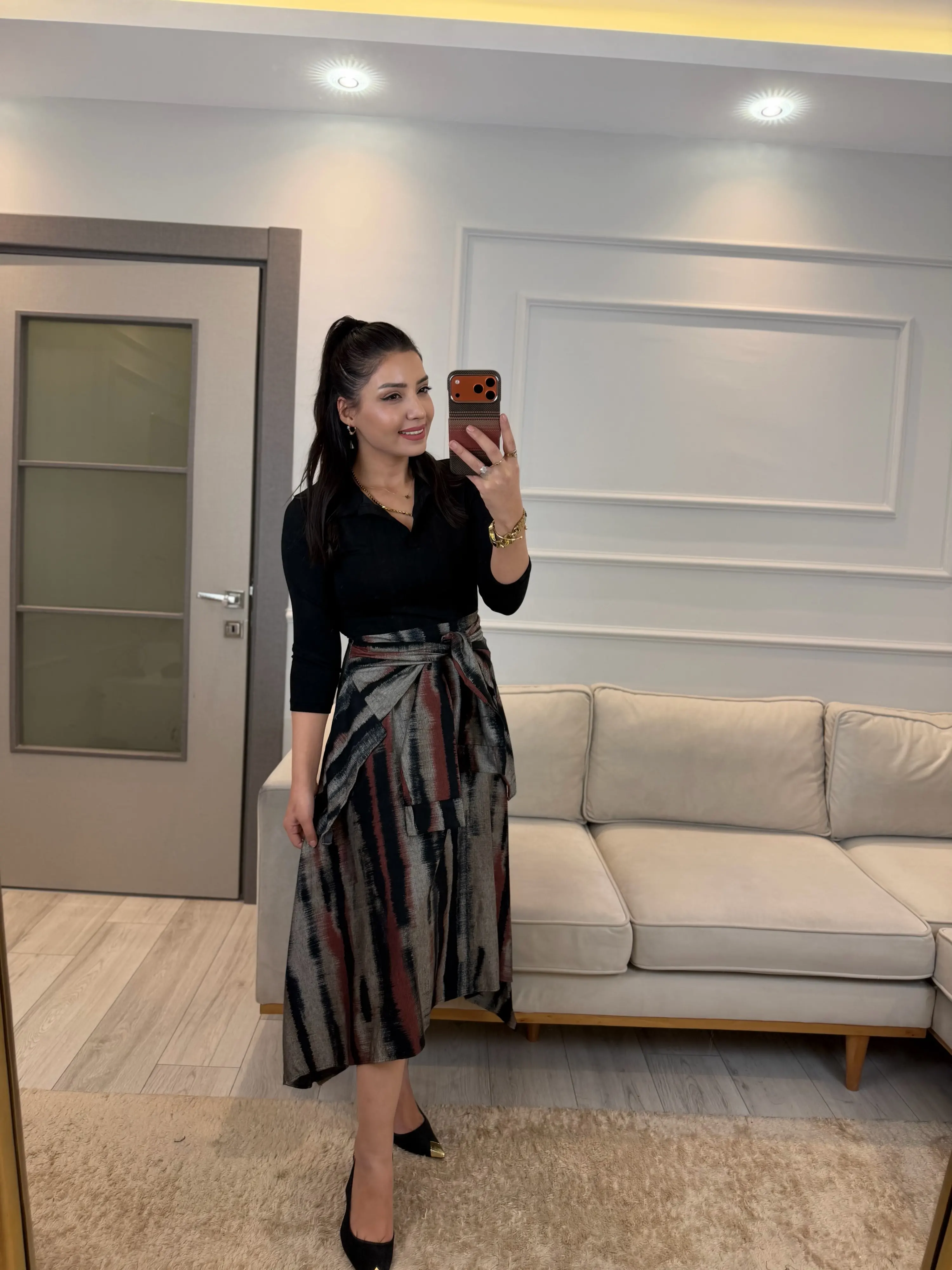 Önden Bağlamalı Polo Yaka Elbise