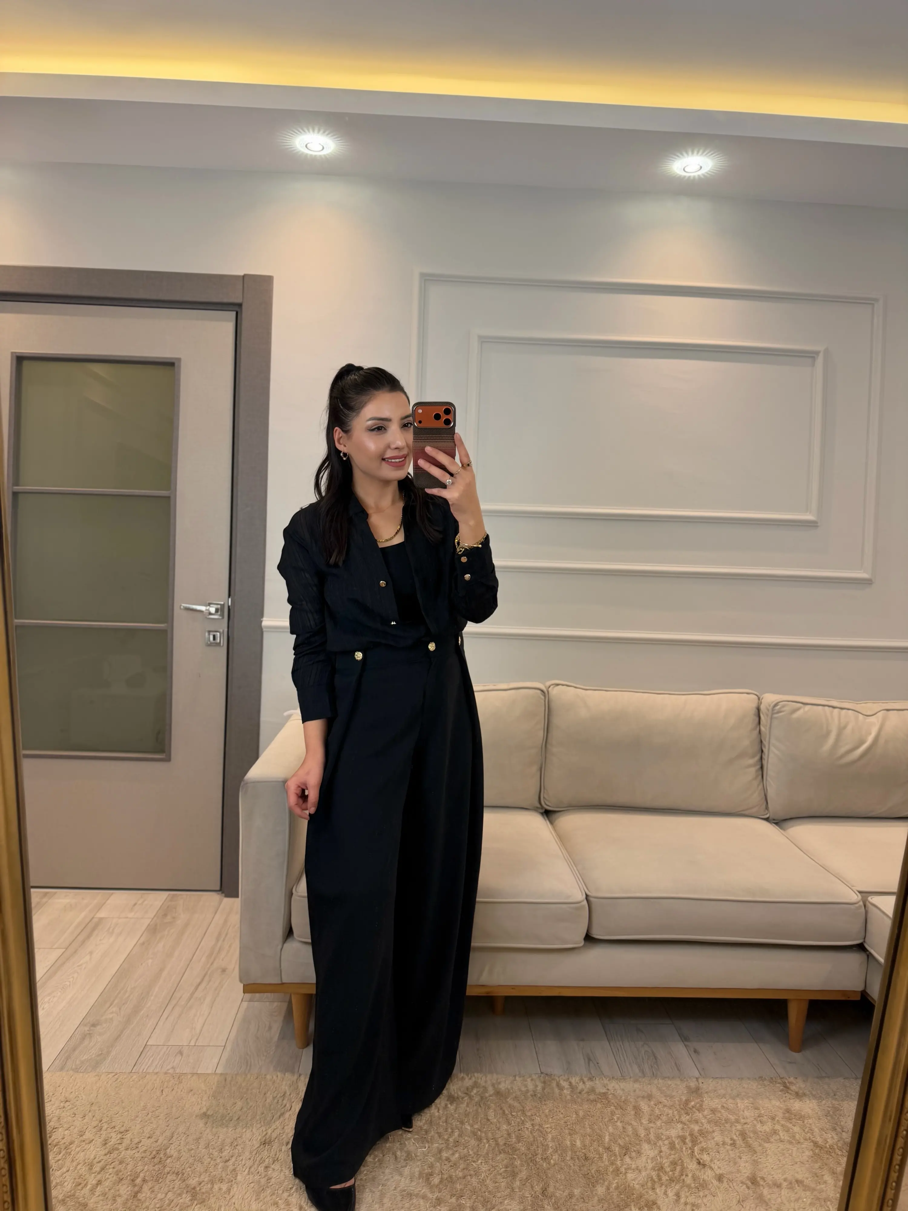 Gold Düğme Detaylı Tasarım Pantolon