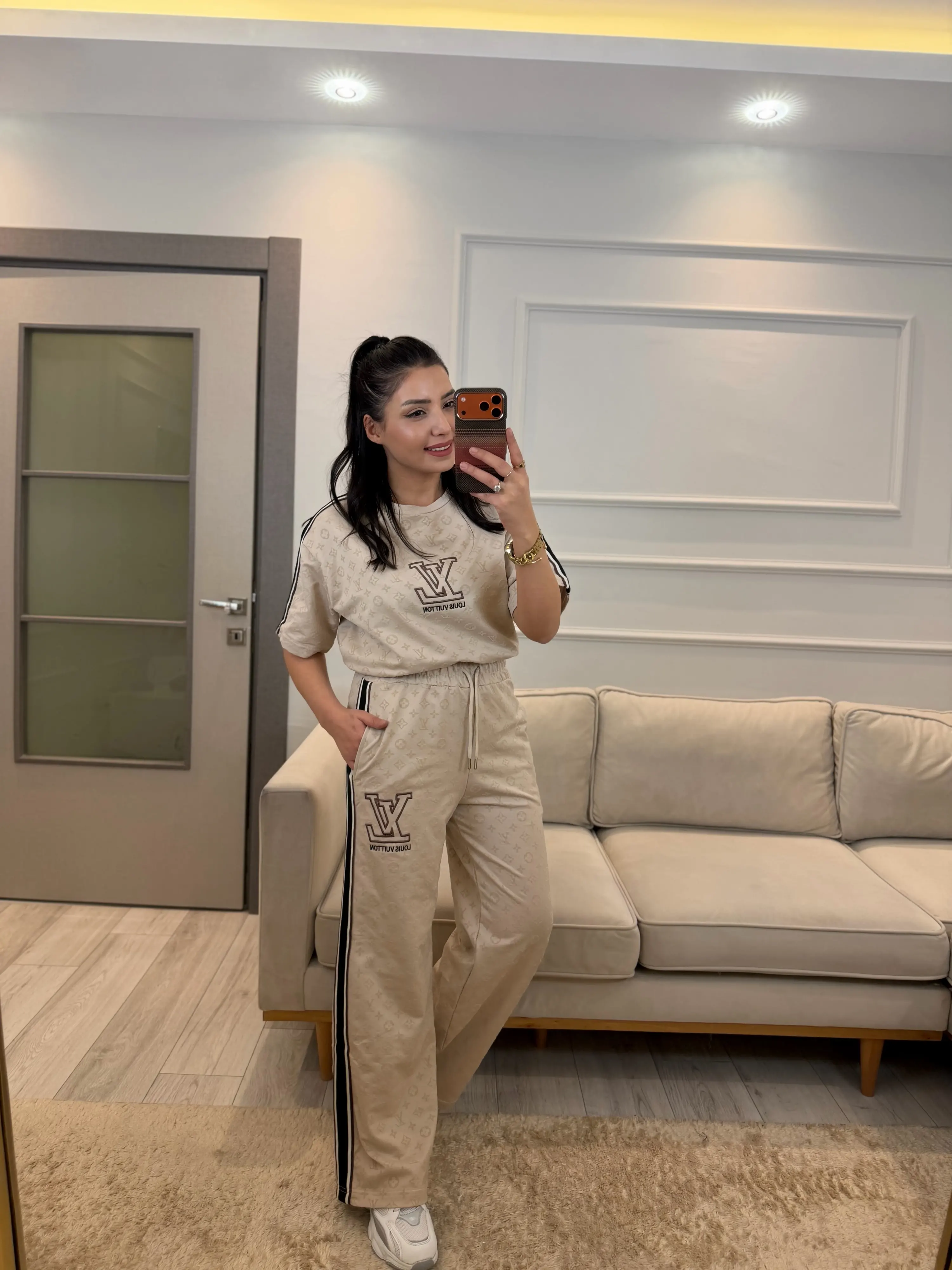 Lv Flok Baskılı İkili Takım