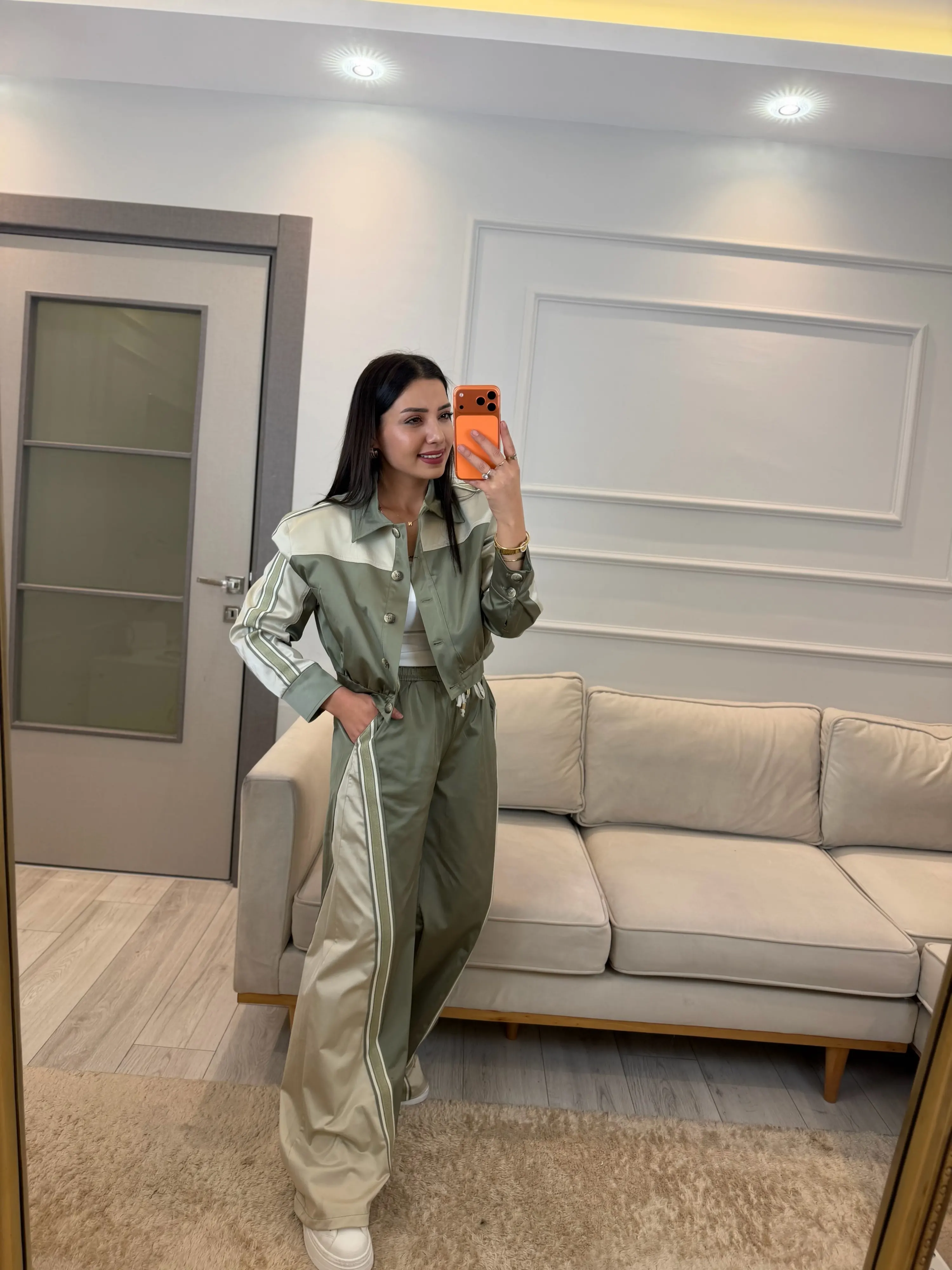 Tasarım Saten Mix Ceket Pantolon Takım