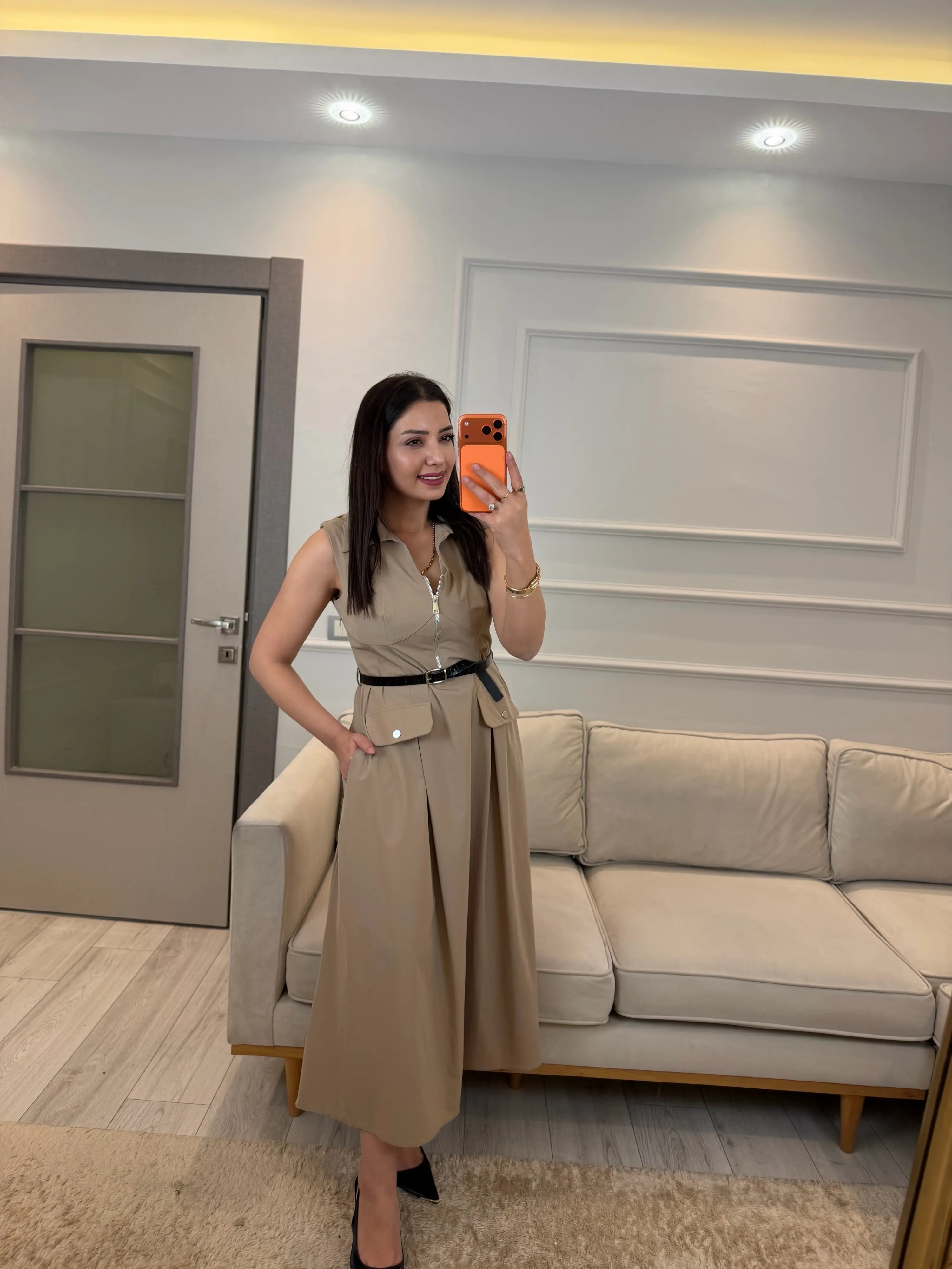 Mrka Muadil Kemer Ve Fermuar Detaylı Elbise