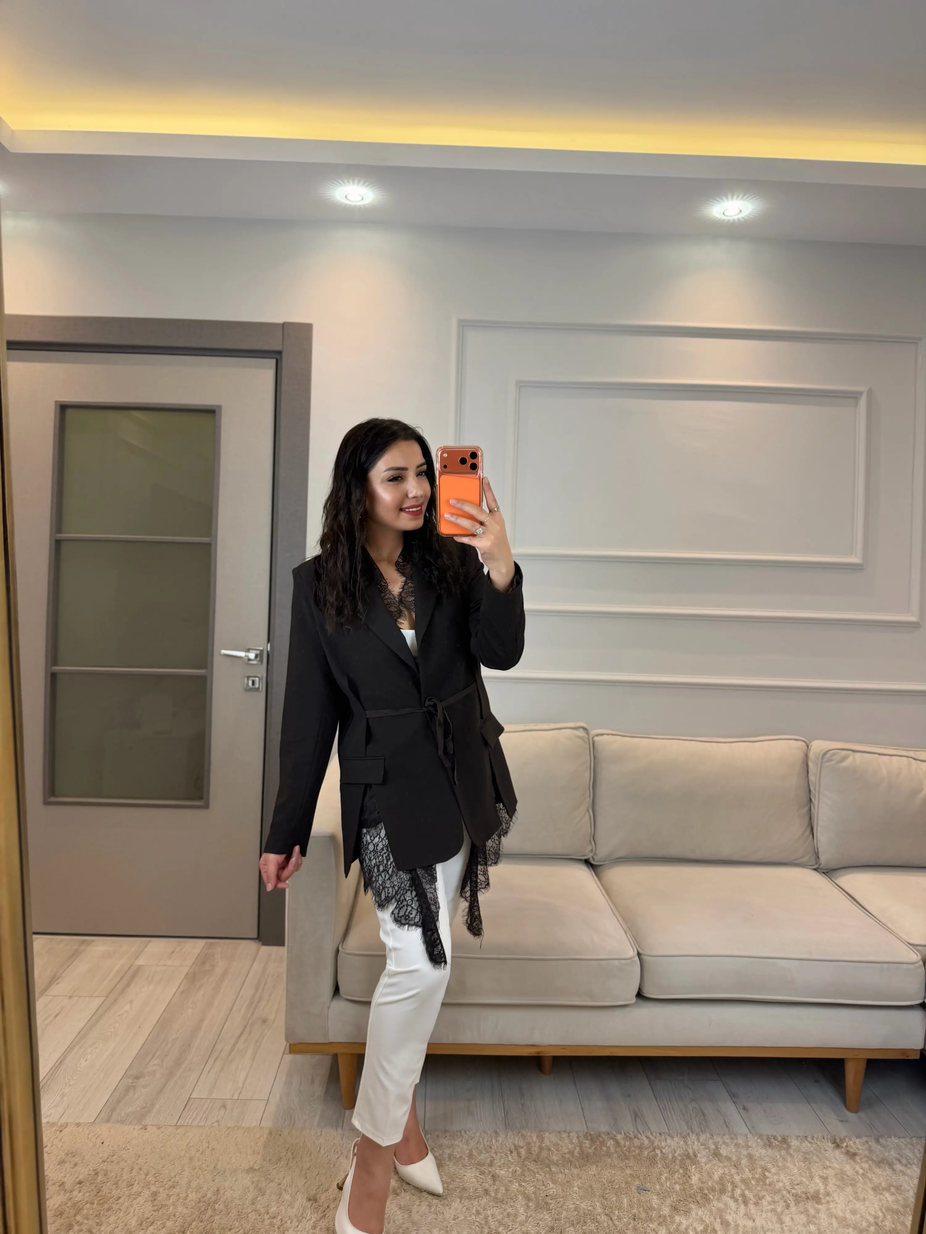 Mrka Muadil Dantel Detaylı Blazer Ceket