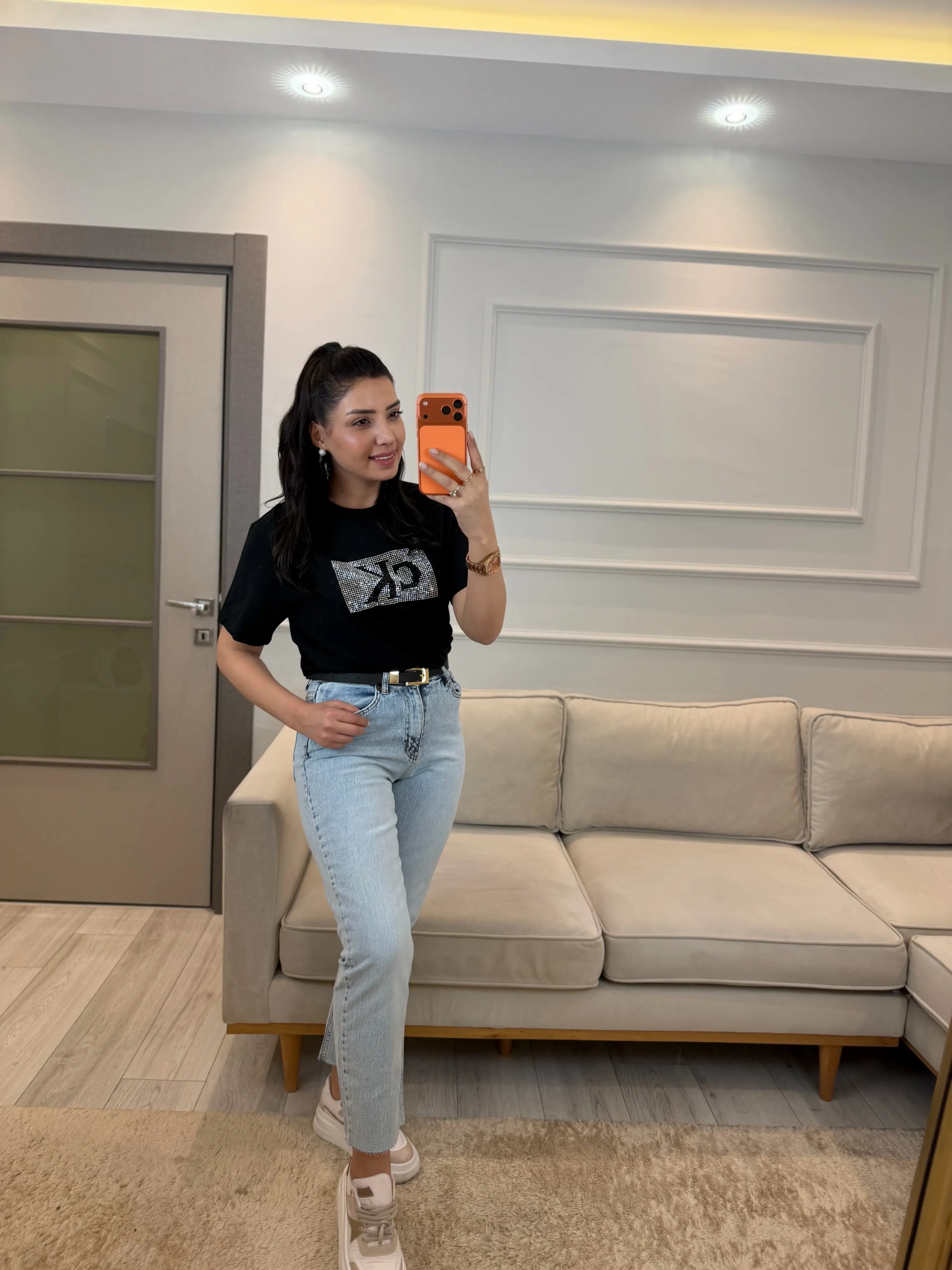 Ck Kare Taş T-Shirt