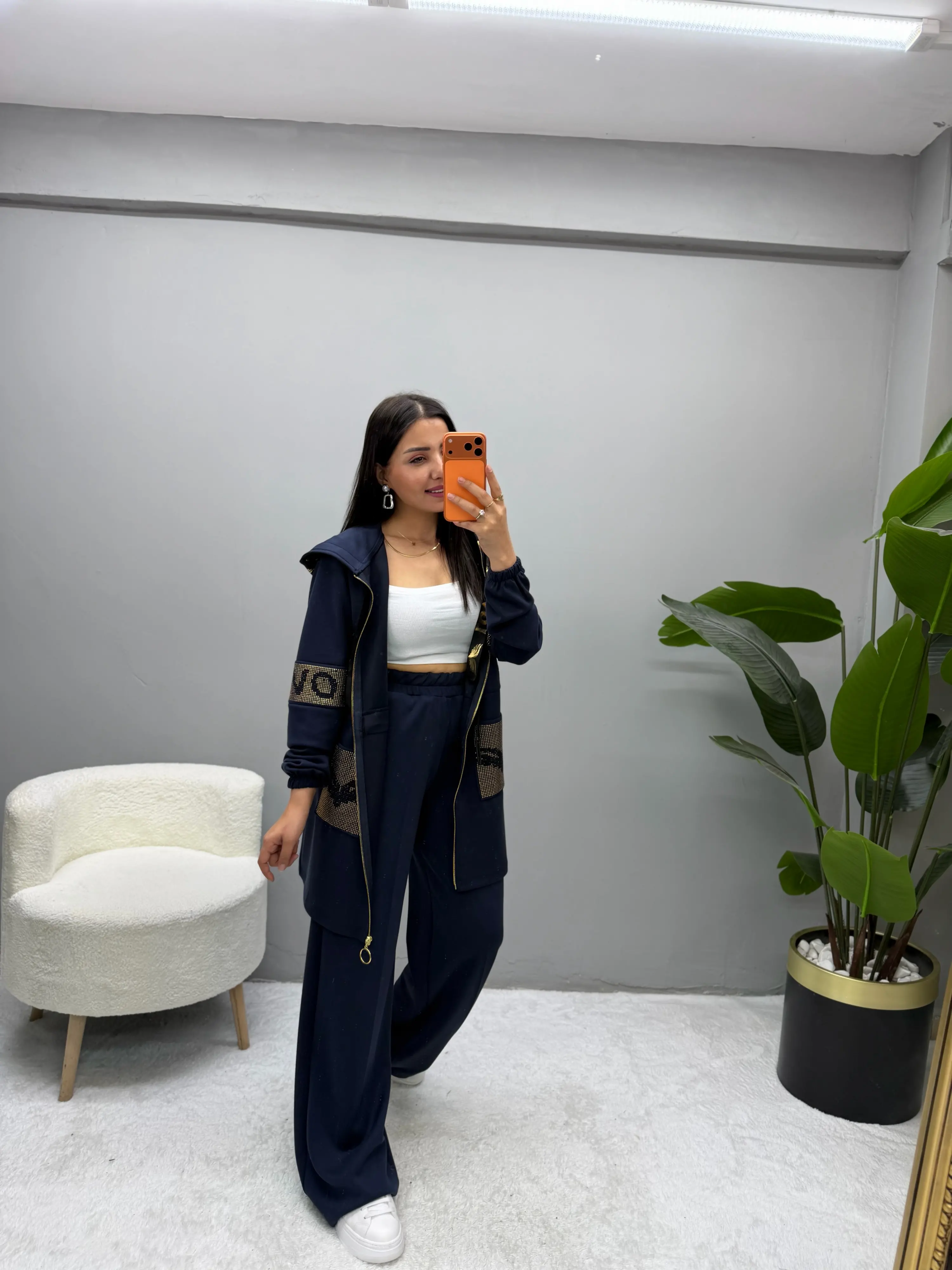 Tasarım Modal Kapüşonlu İkili Takım