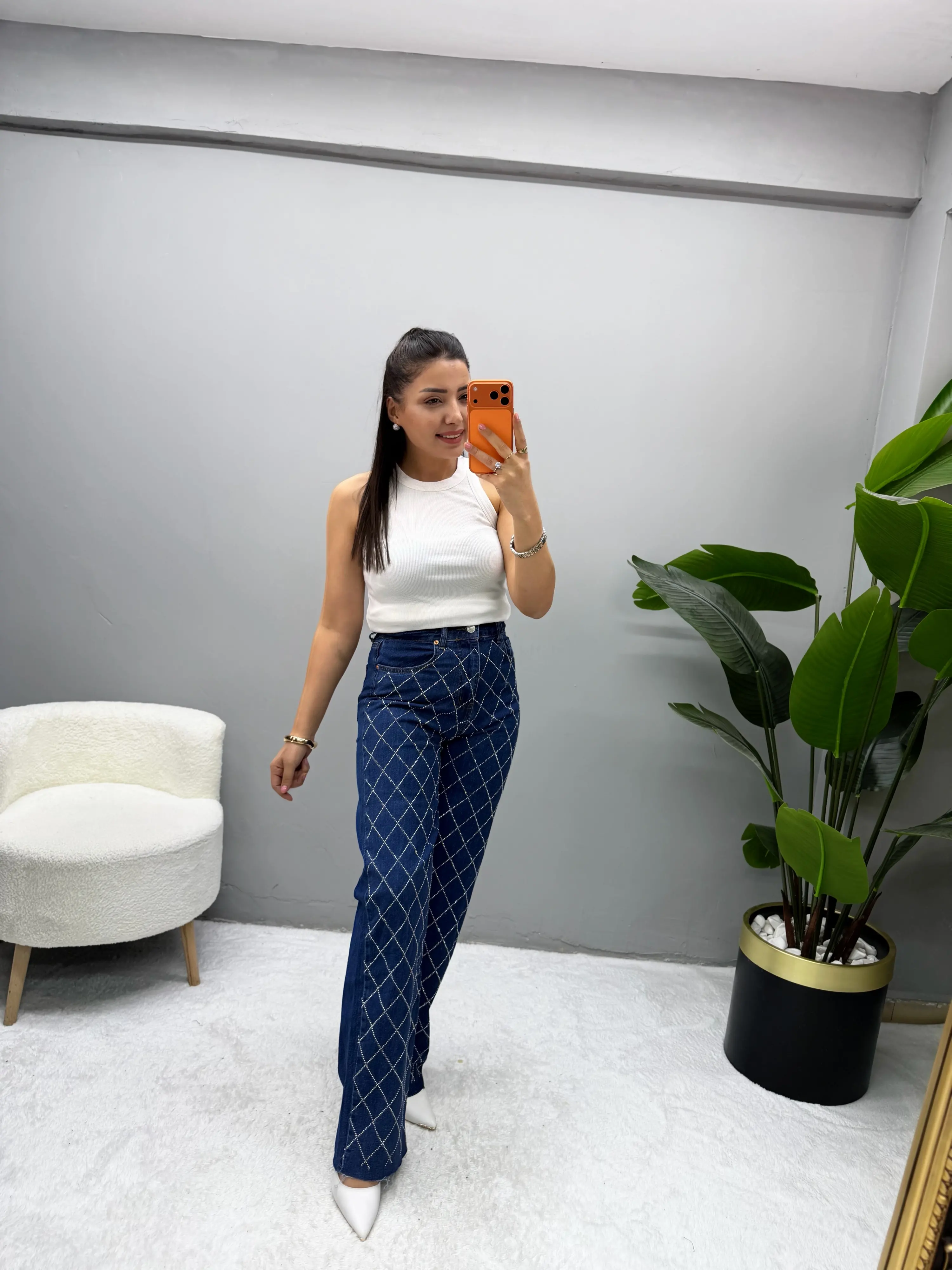 Hermione Çapraz Taşlı Palazzo Jean