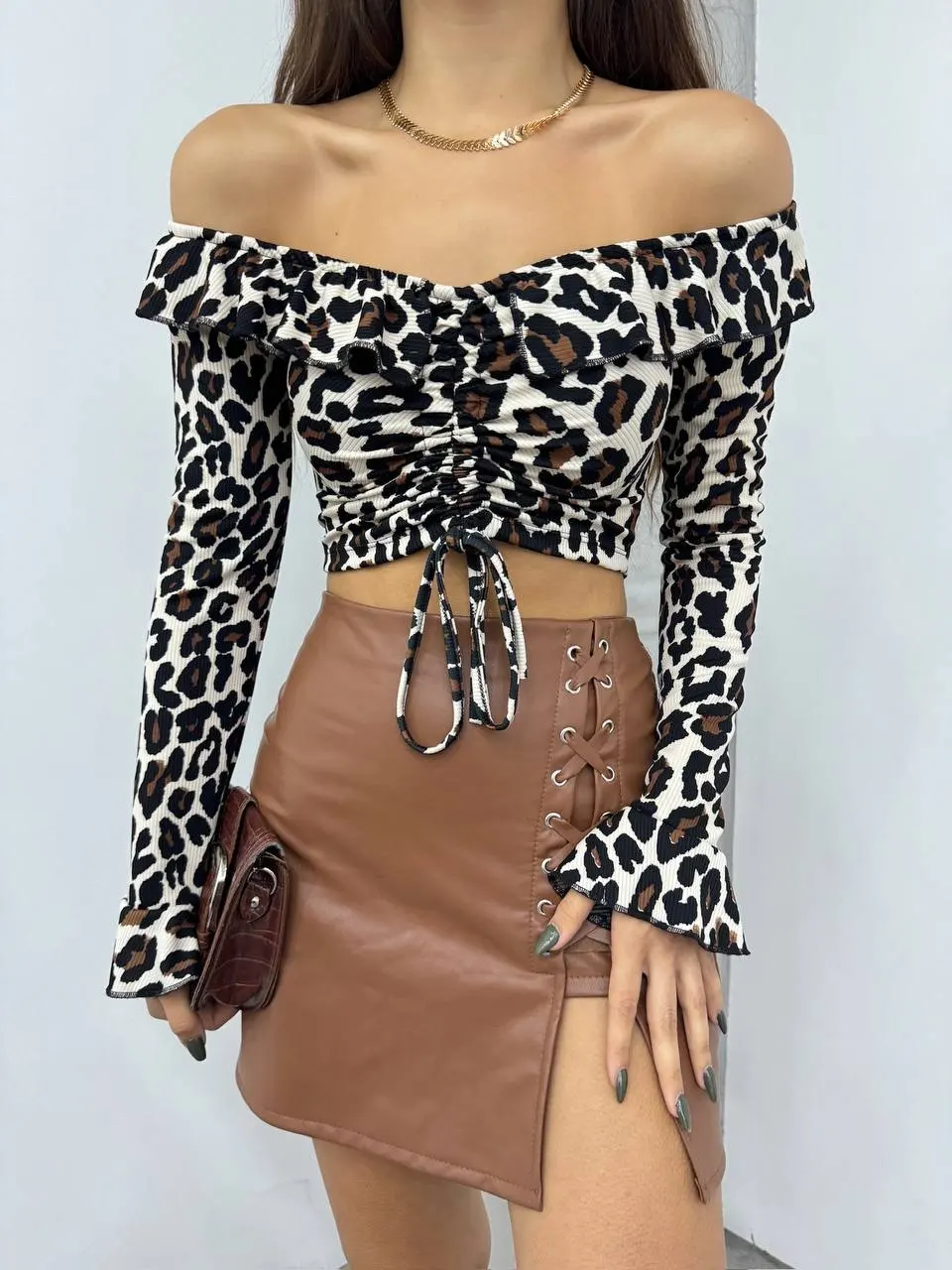 Bebe Yaka Leopar Bluz