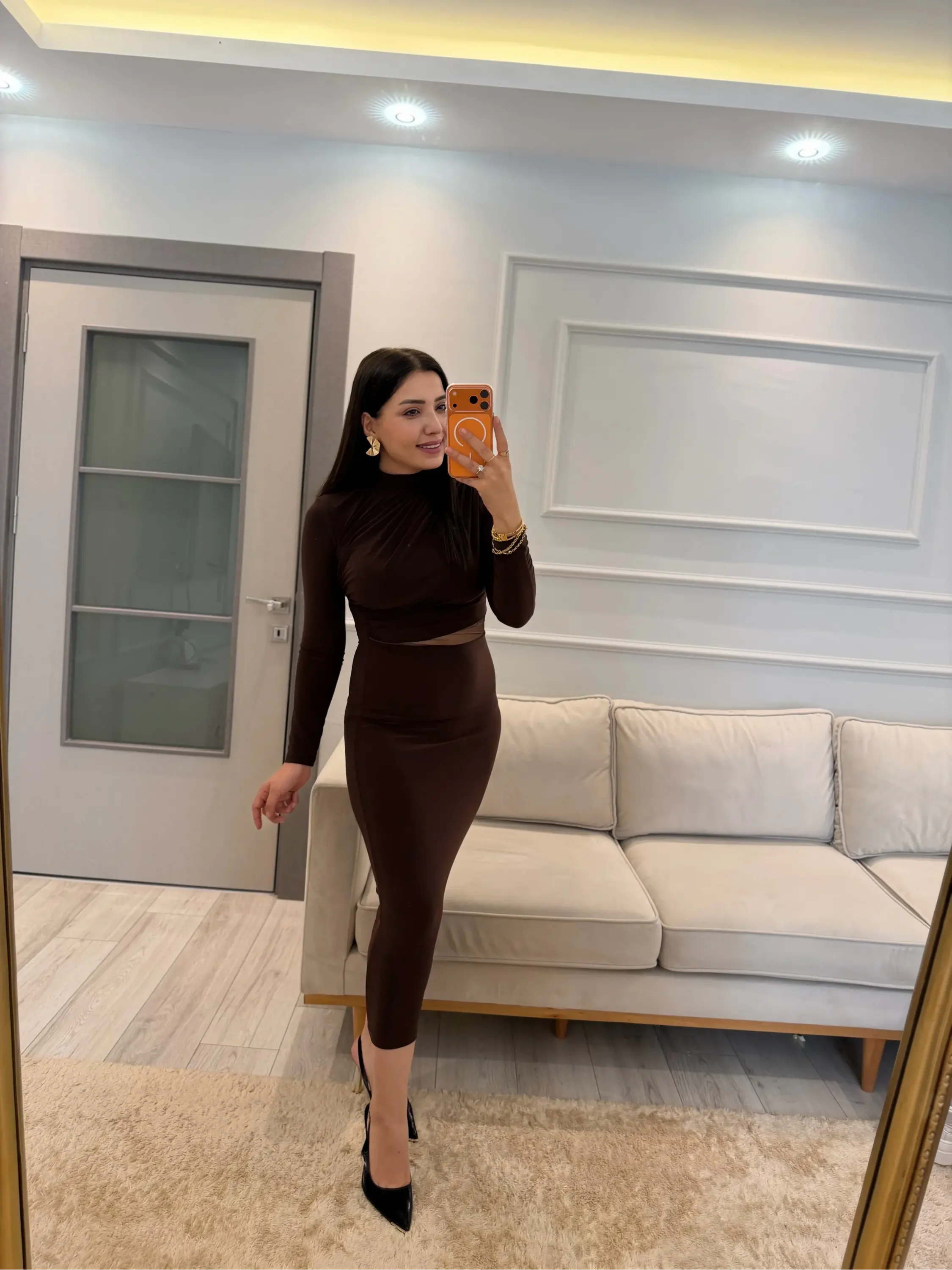 Bel Omuz Pile Beli Tül Detay Elbise