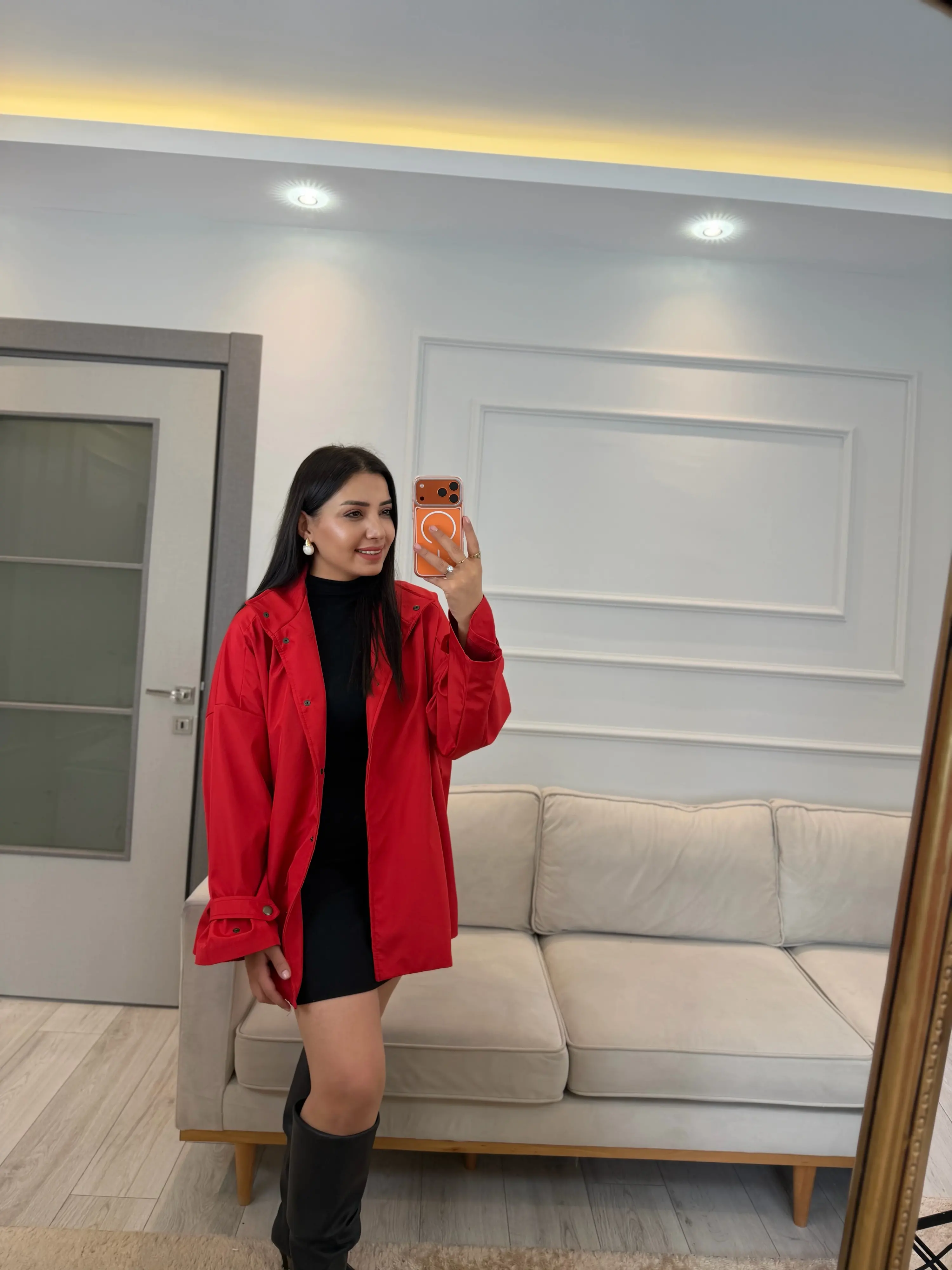 Çıtçıt Düğmeli Astarlı Oversize Premium Ceket