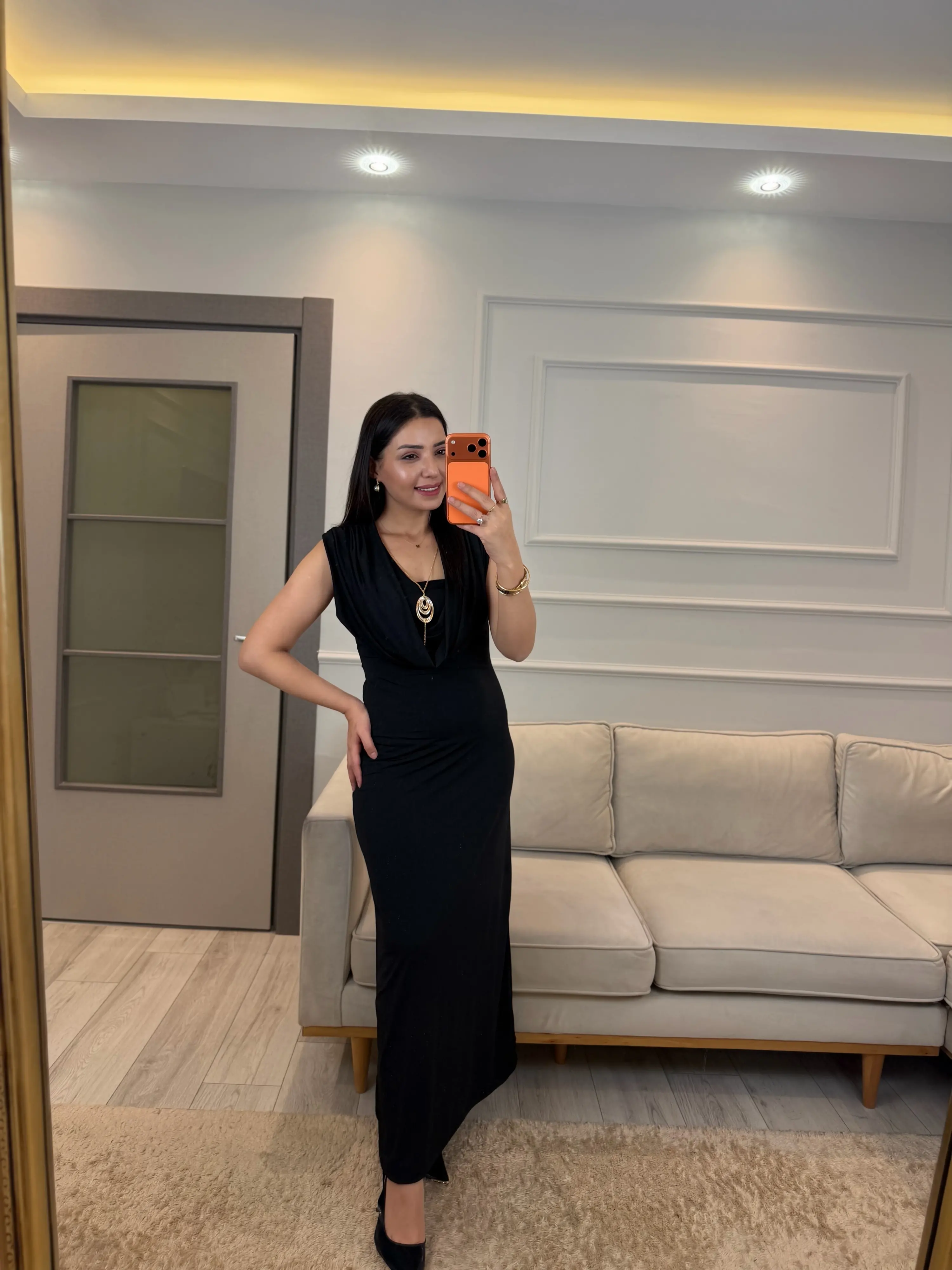 Degaje Yaka Sandy Elbise