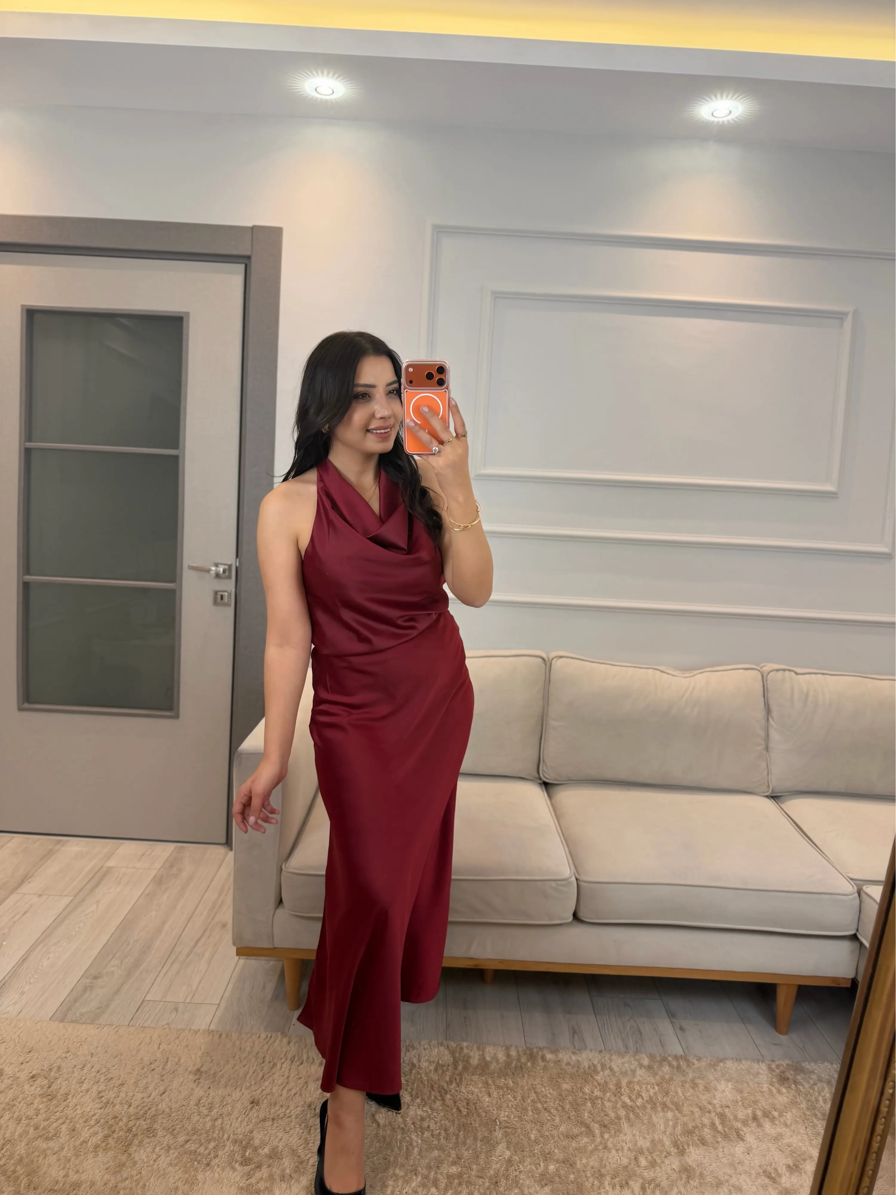 Degaje Yaka Saten Bluz