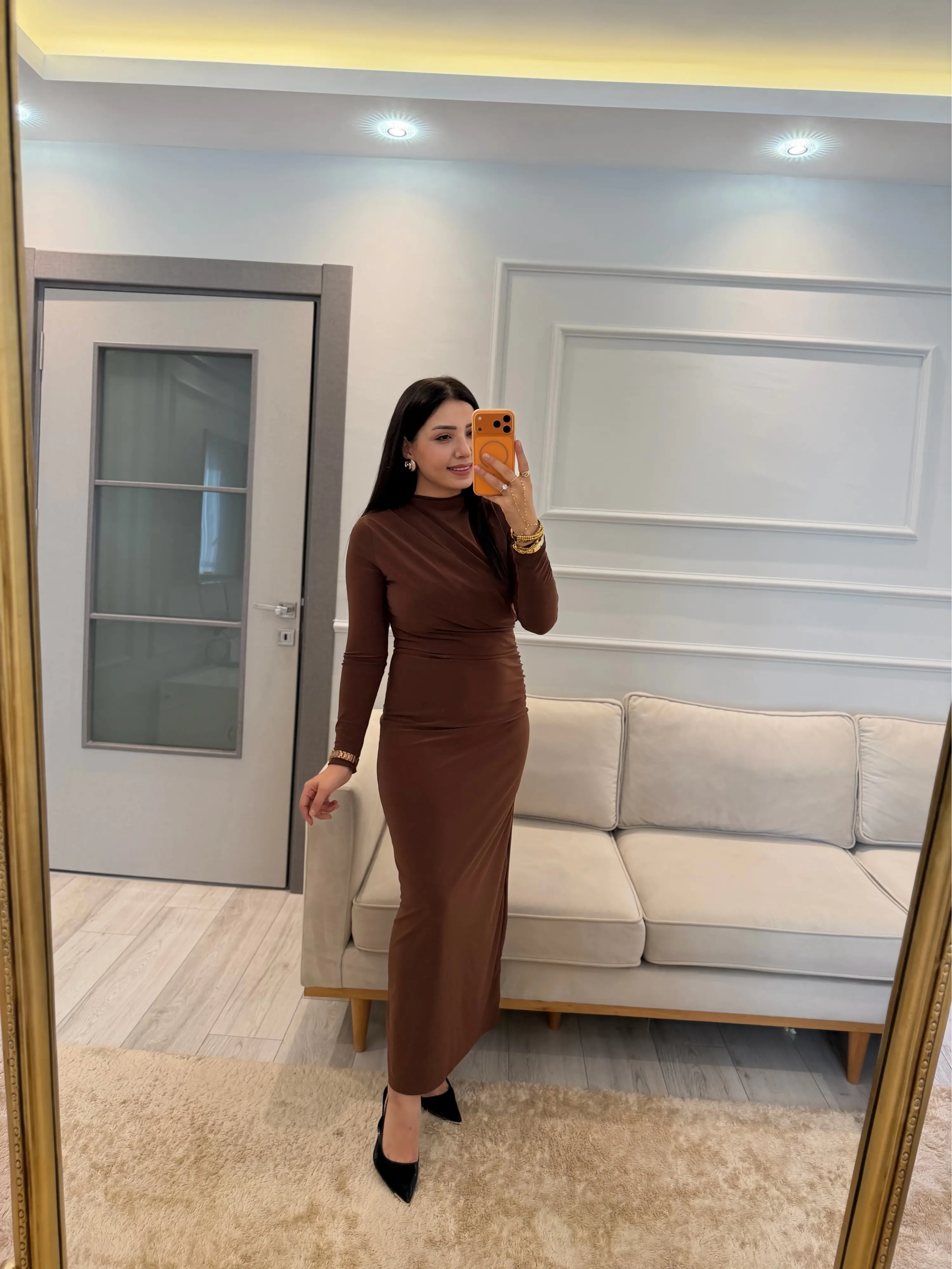 Drape Detaylı Elbise