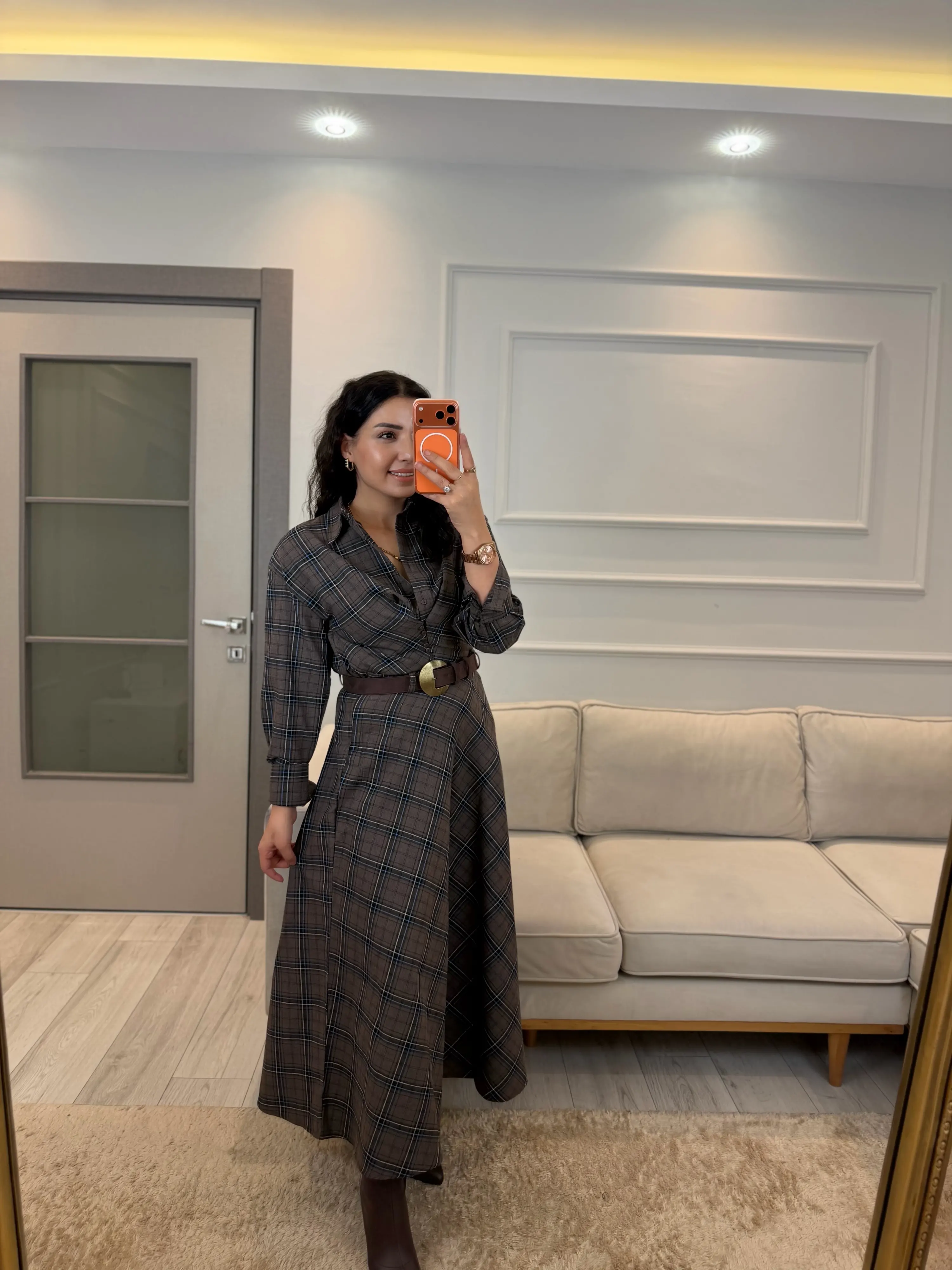 Ekose Gömlek Etek Takım