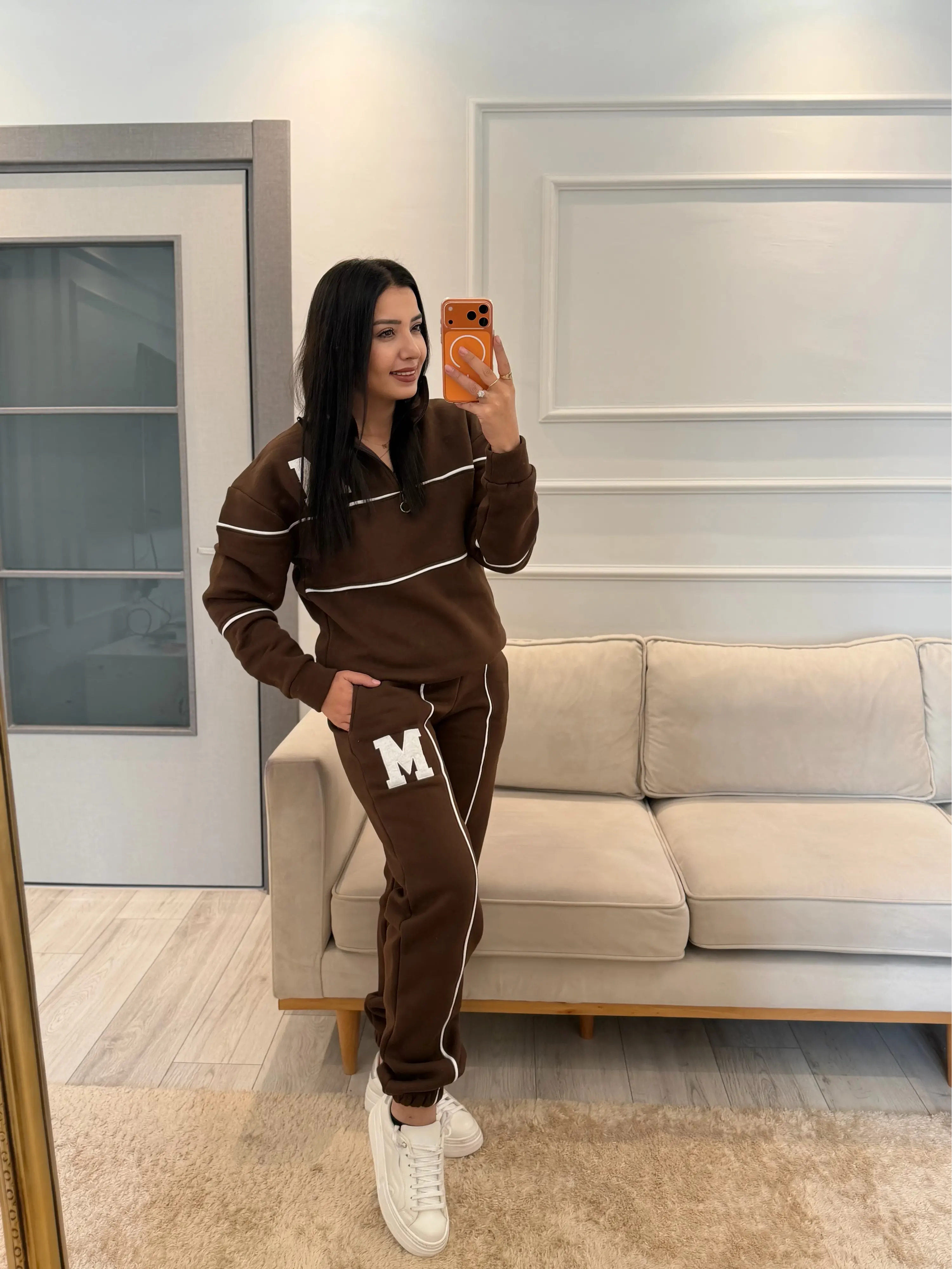 Harf Detaylı Üç İplik Eşofman Takım